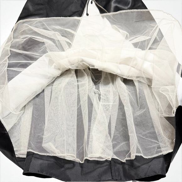 Vintage 80s Jump Apparel Black Halter Prom Gown 11/12 Rhinestone Trim Crinoline - Picture 10 of 16